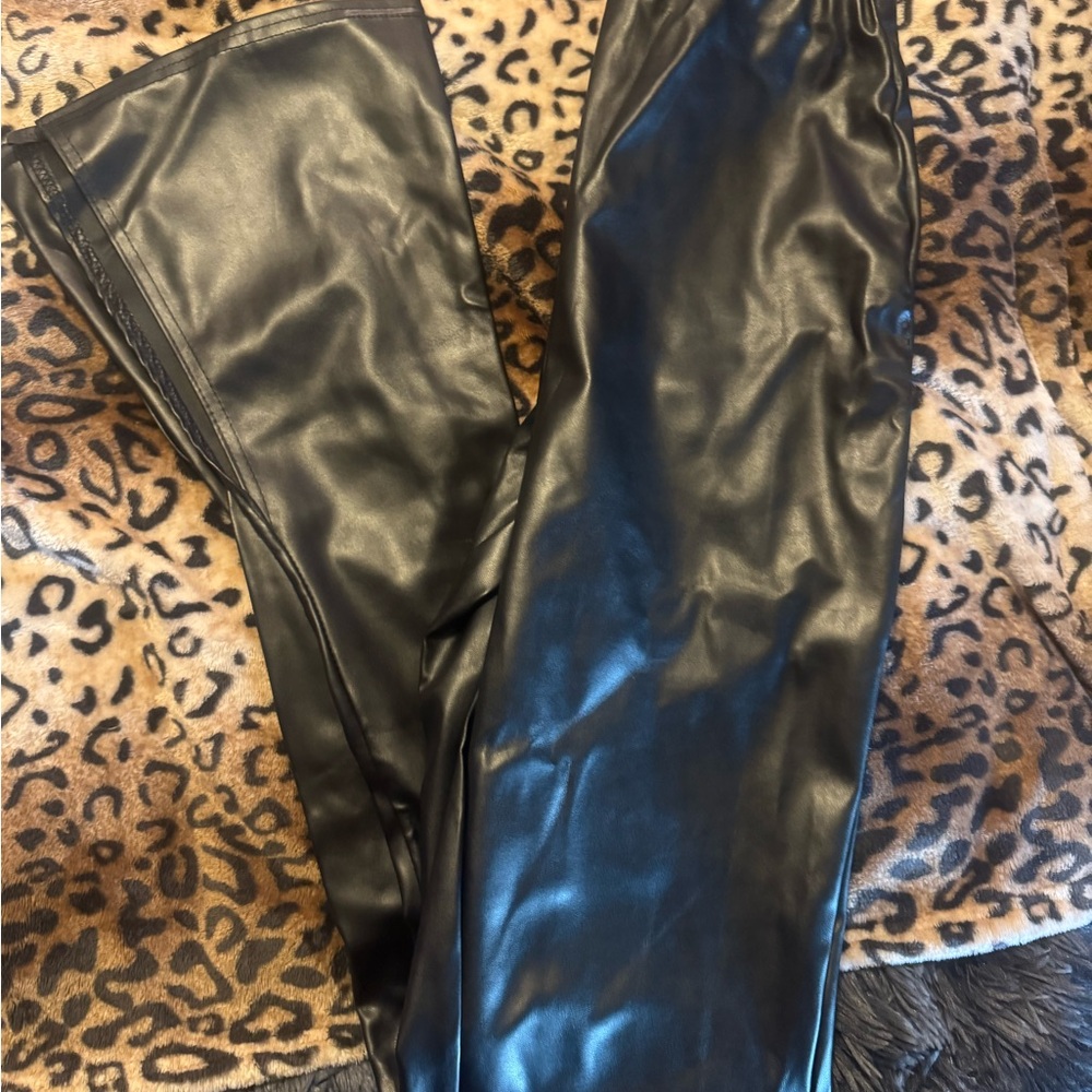 Black Faux Leather Pants